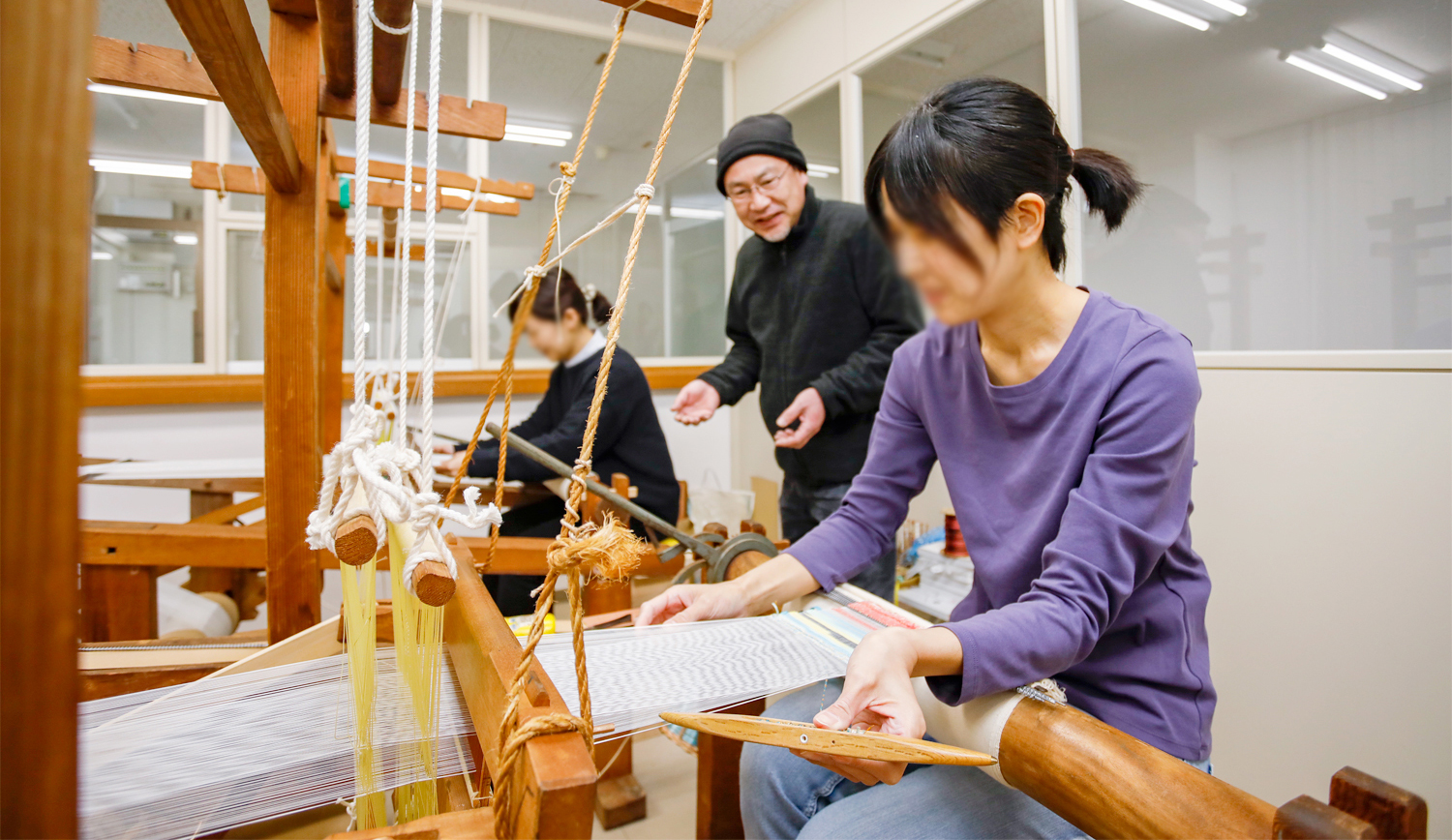 手機でのシルクコースター作り体験